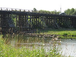 Bridge over the Ney River, at the entrance to the town