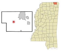 Location of Kossuth, Mississippi