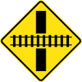 (W7-8) Railway Level Crossing on Road ahead