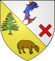 Arms of Saint-André-d'Embrun, France, with a sheep pascuant to sinister