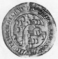 Rückseite einer Bulle Kaiser Friedrichs II. von 1246