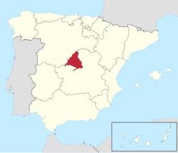 Location of the Community of Madrid within Spain
