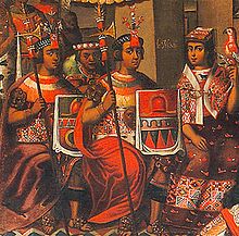 The Marriage of Captain Martin de Loyola to Beatriz Ñusta, detail, c. 1675-1690, Church of la Compañía de Jesús, Cusco