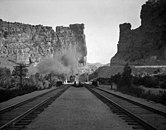 Denver and Rio Grande Western Railroad locomotive at Castle Gate (circa 1929)
