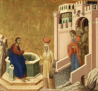 Christ and the Samaritan, Maestà, Duccio