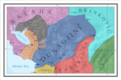 Lands of the Dukagjini between 1387-1393