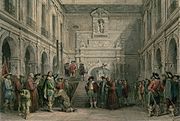 The execution of the Duke of Montmorency in the Henry IV Courtyard in 1632 (19th century illustration).