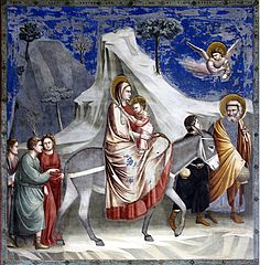 Flight into Egypt by Giotto c. 1304