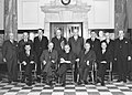 Image 25The 1935 Labour Cabinet. Michael Joseph Savage is seated in the front row, centre. (from History of New Zealand)