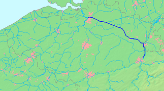 Diagram of the course of the Albert Canal
