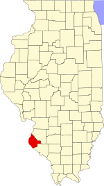 Map of Illinois highlighting Monroe County
