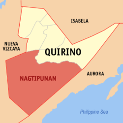 Map of Quirino with Nagtipunan highlighted