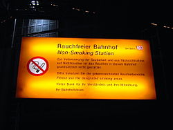 Smoking ban notification at Berlin Friedrichstraße railway station