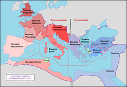 Roman Empire in 300 AD: Diocesis Hispaniarum in the west