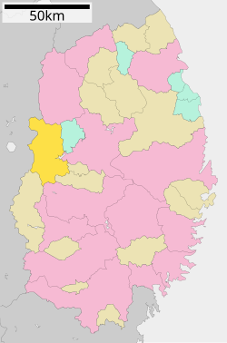 Location of Shizukuishi in Iwate Prefecture