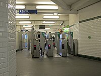 Ticket barriers at the mezzanine