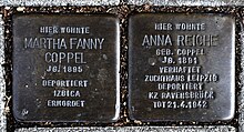 Stolpersteine für Martha Fanny Coppel und Anna Reiche