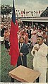 Tupua Tamasese Meaʻole & Malietoa Tanumafili II raise the flag on independence day, 1962