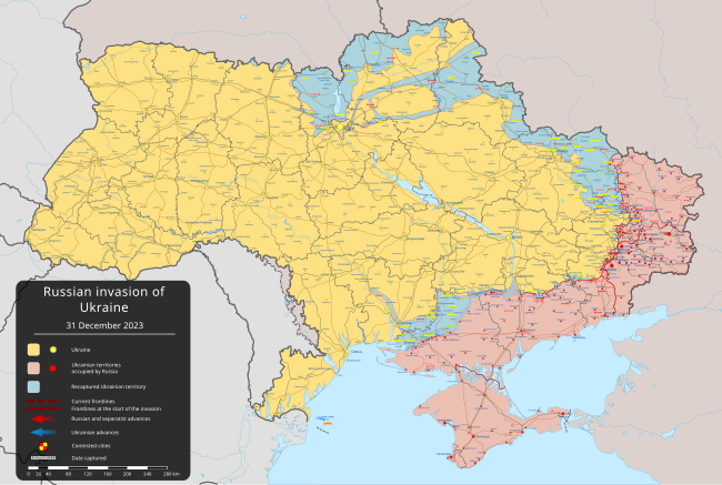 2022 Russian invasion of Ukraine; 31 December 2023.svg