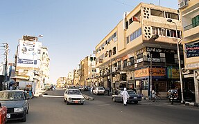 A street parallel to Corniche in Aswan