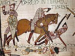 Detail from the so-called Bayeux Tapestry; c. 1070s.[42]