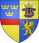 This is the coat of arm of Albert of Sweden. He was the king of Sweden from 1364, and in 1384 he inherited the ducal title of Mecklenburg and united the two countries in a personal union.