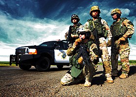 California Highway Patrol SWAT team in tactical uniforms