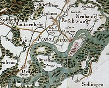 A map from the 1700s shows Fort-Louis in the center.