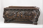 Cassone (chest); c.1550–1560; carved and partially gilded walnut; 86.4 x 181.9 x 67.3 cm; Metropolitan Museum of Art (New York City)
