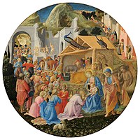 The Adoration of the Magi, tondo credited to Fra Angelico and Filippo Lippi (c. 1440–1460)