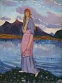 Girl Standing by a Lake, James Dickson Innes, oil on panel, 1911/12. Ex Augustus John.[26]
