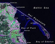 Bay of Puck and Hel Peninsula as seen from Landsat satellite in 2000