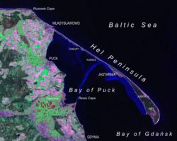 Hel Peninsula as seen from Landsat satellite in 2000