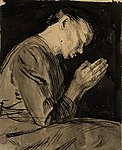 Betende Frau [auch Betendes Mädchen], 1892, Bleistift, Tinte und Tusche auf Papier, Museum für moderne und zeitgenössische Kunst, Straßburg