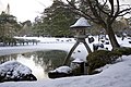 Winter image of Kasumi Pond and Kotoji-tōrō Lantern.