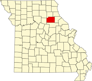 Map of Missouri highlighting Monroe County