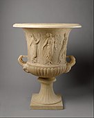 Roman calyx krater with reliefs of maidens and dancing maenads; 1st century AD; Pentelic marble; height: 80.7 cm; Metropolitan Museum of Art