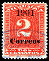 Nicaragua, 1901: A postage due stamp overprinted for use as regular stamp