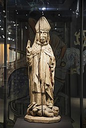Once painted birch sculpture from Asikkala church, 1300–1500