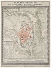 A detailed map of Jerusalem from the 19th century