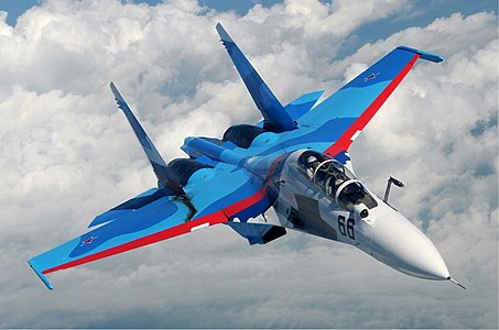A Sukhoi Su-30 of the Russian Air Force inflight over Russia in June 2010