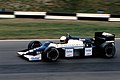 Martin Brundle driving a Tyrrell 015 during practice in the 1985 European Grand Prix