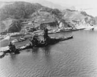 Ise, sunk in Ondo-no-seto strait, October 1945