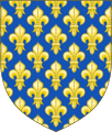 ^ French royal arms before 1376 (France ancienne): Azure semé-de-fleur-de-lis or