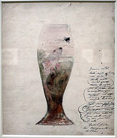 Design for a vase with a trout catching a fly (1895-1900)