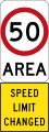 New 50 km/h Speed Limit Area (used in South Australia)