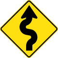 (W1-5) Winding road first to right