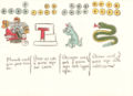 Depicts the Aztec calendrical signs for the days 5 Wind, 6 House, 7 Lizard and 8 Snake. (Folio 11v)