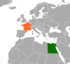 Location map for Egypt and France.