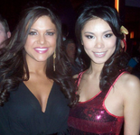 Hilary Cruz, Miss Teen USA 2007 and Riyo Mori, Miss Universe 2007 attend the "Fashion Rocks the Universe" event prior to the Miss USA 2008 pageant